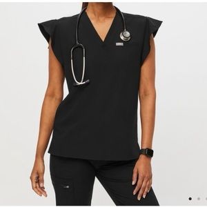 Natal Flutter Scrub top